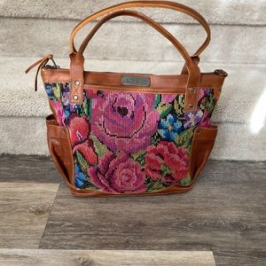 New Nena and Co floral huipil leather MTPB Bag medium